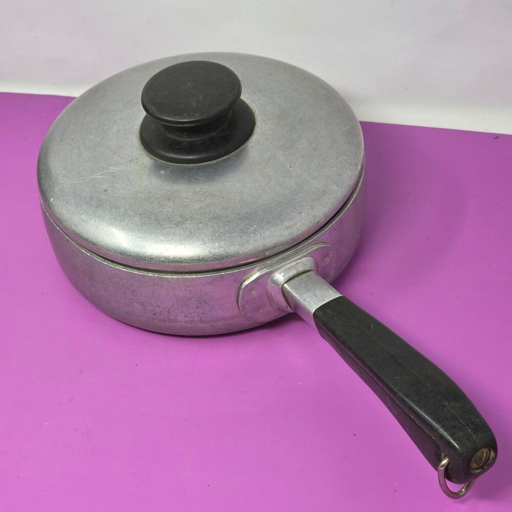 Vintage Sears Chefs Quality Made of Honor Aluminum Saucepan Lid Black Handle